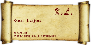 Keul Lajos névjegykártya